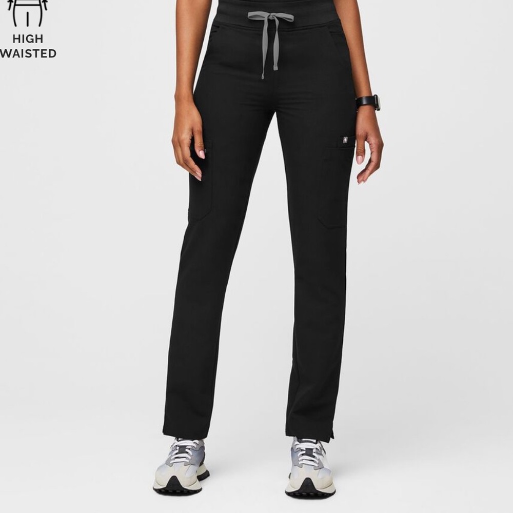 Figs Yola Scrub Pants - black, HIGH WAISTED & TALL
